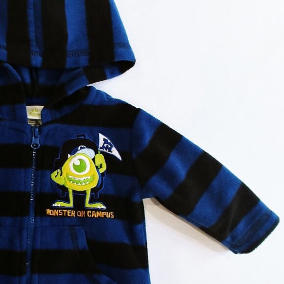 Disney Monster Inc Mike Wazowski Zip-Up Fleece Hoodie 0-3 Months - Picture 4 of 8